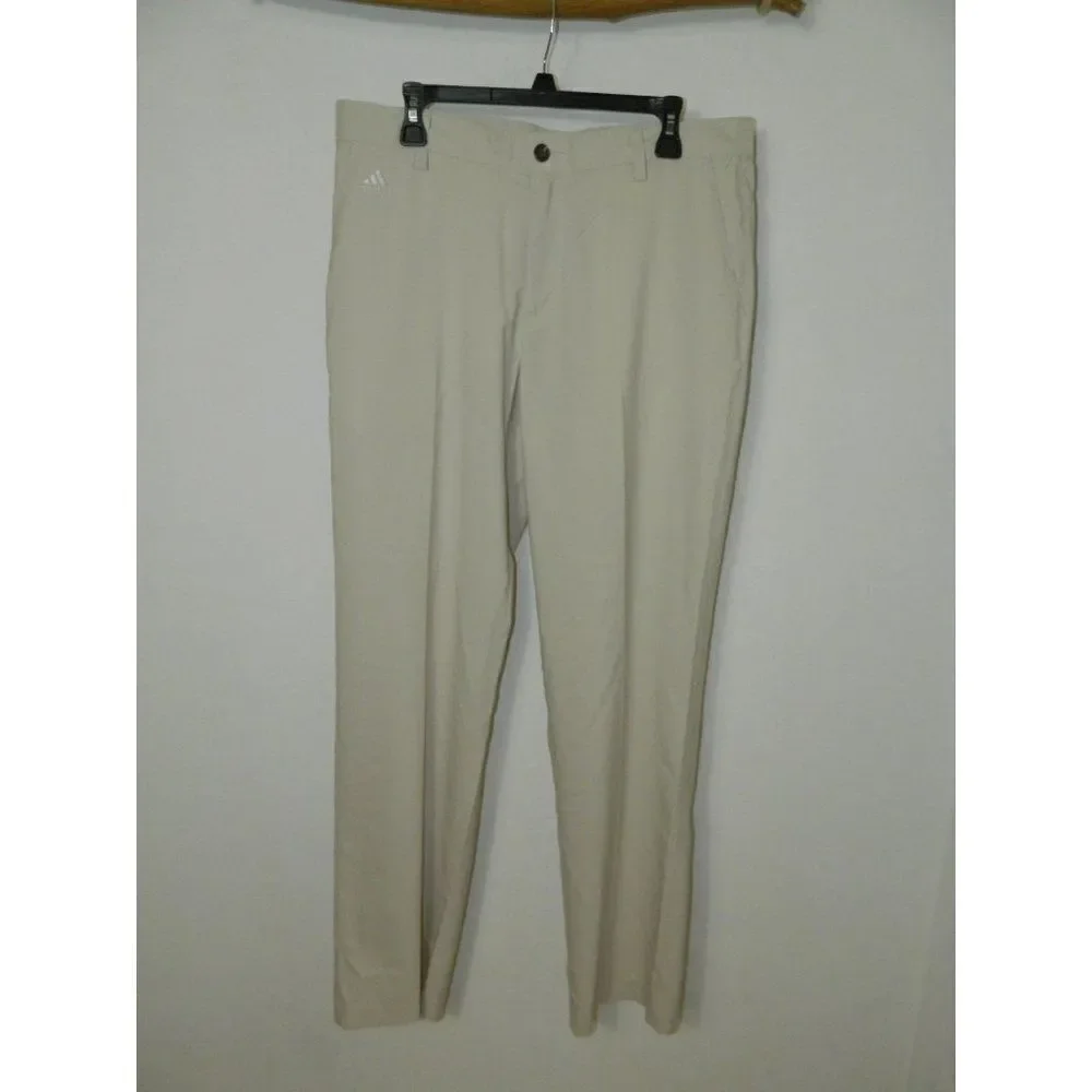 Adidas Pants Clima Lite Men's Flat Front Golf Pants‎ Khaki Performance  34 x 34